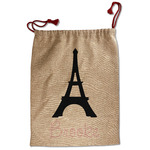 Black Eiffel Tower Santa Sack - Front (Personalized)