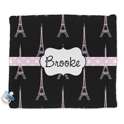 Black Eiffel Tower Security Blanket - Single Sided (Personalized)