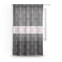 Black Eiffel Tower Sheer Curtain