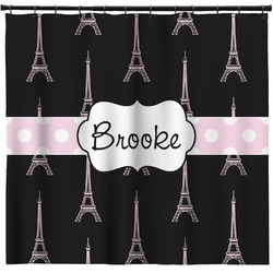 Black Eiffel Tower Shower Curtain - 71" x 74" (Personalized)
