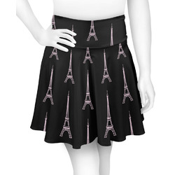 Black Eiffel Tower Skater Skirt - 2X Large