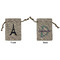 Black Eiffel Tower Small Burlap Gift Bag - Front and Back