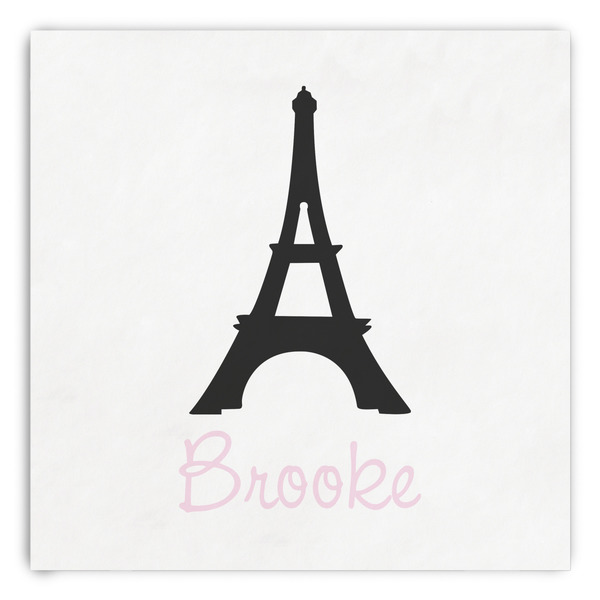 Custom Black Eiffel Tower Paper Dinner Napkins (Personalized)