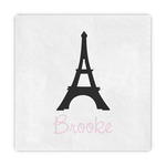 Black Eiffel Tower Decorative Paper Napkins (Personalized)