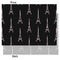 Black Eiffel Tower Tissue Paper - Heavyweight - Medium - Front & Back