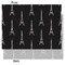 Black Eiffel Tower Tissue Paper - Lightweight - Medium - Front & Back