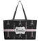 Black Eiffel Tower Tote w/Black Handles - Front View