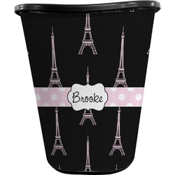 Black Eiffel Tower Waste Basket - Double Sided (Black) (Personalized)