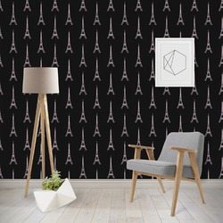 Black Eiffel Tower Wallpaper & Surface Covering (Peel & Stick - Repositionable)