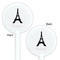 Black Eiffel Tower White Plastic 5.5" Stir Stick - Double Sided - Round - Front & Back