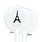 Black Eiffel Tower White Plastic 5.5" Stir Stick - Single Sided - Round - Front & Back