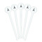 Black Eiffel Tower White Plastic 7" Stir Stick - Round - Fan View