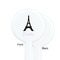 Black Eiffel Tower White Plastic 7" Stir Stick - Single Sided - Round - Front & Back