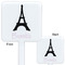 Black Eiffel Tower White Plastic Stir Stick - Double Sided - Approval