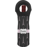 Black Eiffel Tower Wine Tote Bag (Personalized)