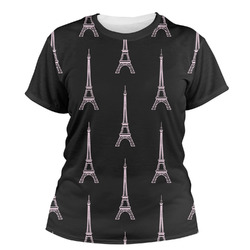 Black Eiffel Tower Women's Crew T-Shirt - Large