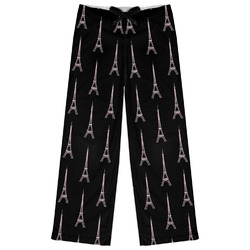 Black Eiffel Tower Womens Pajama Pants - XL