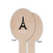 Black Eiffel Tower Wooden Food Pick - Oval - Single Sided - Front & Back