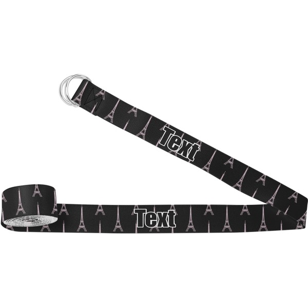 Custom Black Eiffel Tower Yoga Strap (Personalized)