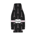 Black Eiffel Tower Zipper Bottle Cooler (Personalized)