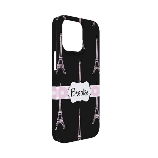 Custom Black Eiffel Tower iPhone Case - Plastic - iPhone 13 Mini (Personalized)