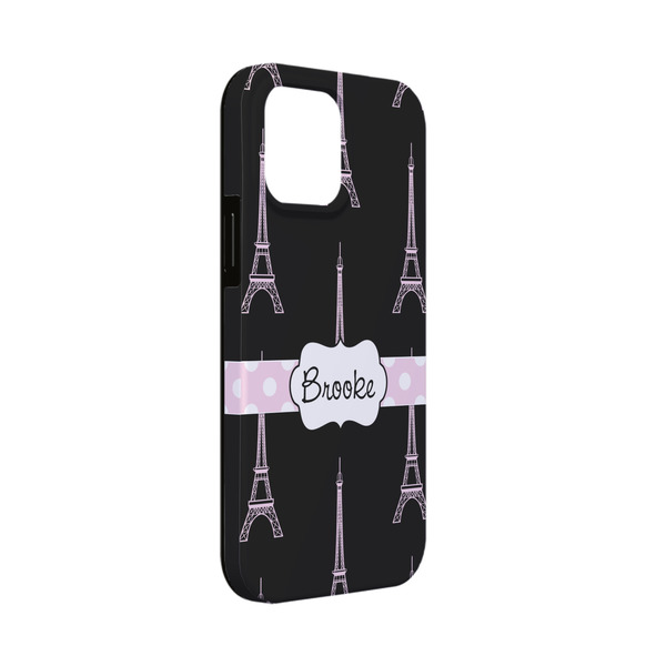 Custom Black Eiffel Tower iPhone Case - Rubber Lined - iPhone 13 Mini (Personalized)