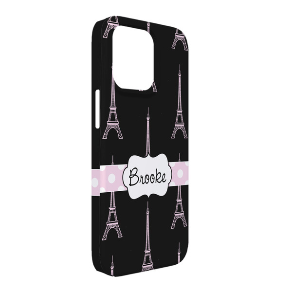 Custom Black Eiffel Tower iPhone Case - Plastic - iPhone 13 Pro Max (Personalized)