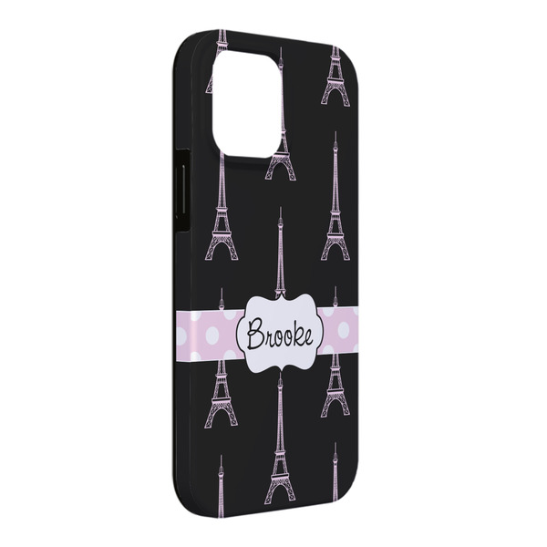 Custom Black Eiffel Tower iPhone Case - Rubber Lined - iPhone 13 Pro Max (Personalized)