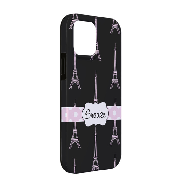 Custom Black Eiffel Tower iPhone Case - Rubber Lined - iPhone 13 Pro (Personalized)