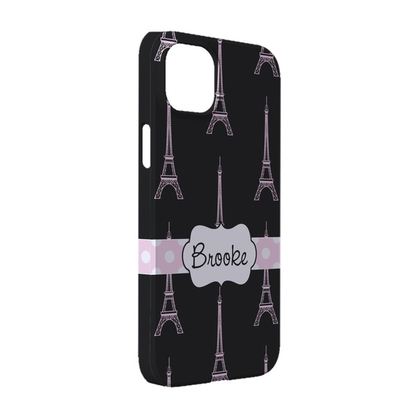 Custom Black Eiffel Tower iPhone Case - Plastic - iPhone 14 Pro (Personalized)