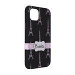 Black Eiffel Tower iPhone Case - Rubber Lined - iPhone 14 Pro (Personalized)