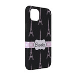 Black Eiffel Tower iPhone Case - Rubber Lined - iPhone 14 (Personalized)