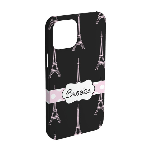 Custom Black Eiffel Tower iPhone Case - Plastic - iPhone 15 (Personalized)