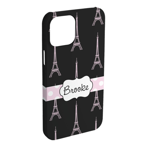 Custom Black Eiffel Tower iPhone Case - Plastic - iPhone 15 Plus (Personalized)