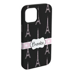 Black Eiffel Tower iPhone Case - Rubber Lined - iPhone 15 Plus (Personalized)