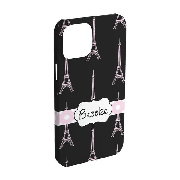 Custom Black Eiffel Tower iPhone Case - Plastic - iPhone 15 Pro (Personalized)