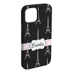 Black Eiffel Tower iPhone Case - Rubber Lined - iPhone 15 Pro Max (Personalized)