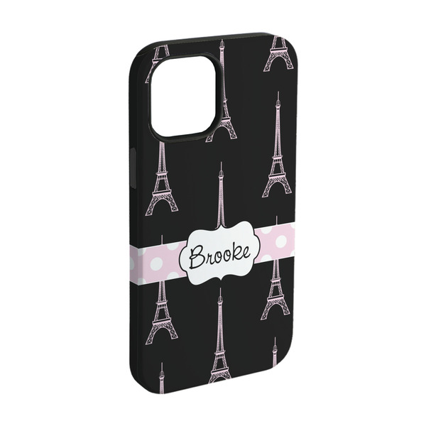 Custom Black Eiffel Tower iPhone Case - Rubber Lined - iPhone 15 (Personalized)