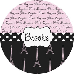 Paris Bonjour and Eiffel Tower Multipurpose Round Labels - 1" (Personalized)