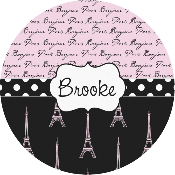 Custom Paris Bonjour and Eiffel Tower Multipurpose Round Labels - 1" (Personalized)