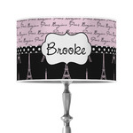 Paris Bonjour and Eiffel Tower 12" Drum Lamp Shade - Poly-film (Personalized)