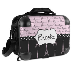 Paris Bonjour and Eiffel Tower Hard Shell Briefcase - 15" (Personalized)