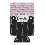 Paris Bonjour and Eiffel Tower Can Cooler (16 oz) (Personalized)