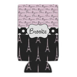 Paris Bonjour and Eiffel Tower Can Cooler (Personalized)