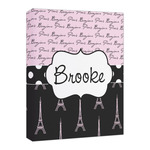 Paris Bonjour and Eiffel Tower Canvas Print - 16x20 (Personalized)