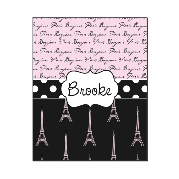 Custom Paris Bonjour and Eiffel Tower Wood Print - 16x20 (Personalized)