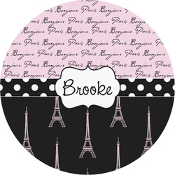 Paris Bonjour and Eiffel Tower Multipurpose Round Labels - 2" (Personalized)