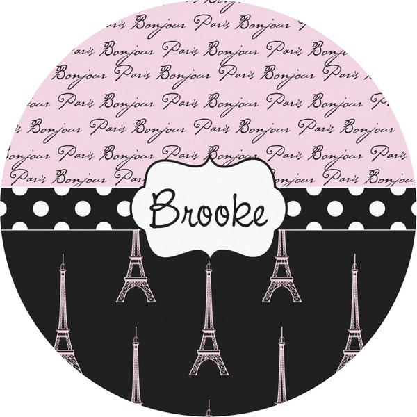 Custom Paris Bonjour and Eiffel Tower Multipurpose Round Labels - 2" (Personalized)