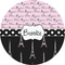 Paris Bonjour and Eiffel Tower 2" Multipurpose Round Labels - Single Sticker