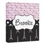 Paris Bonjour and Eiffel Tower Canvas Print - 20x24 (Personalized)